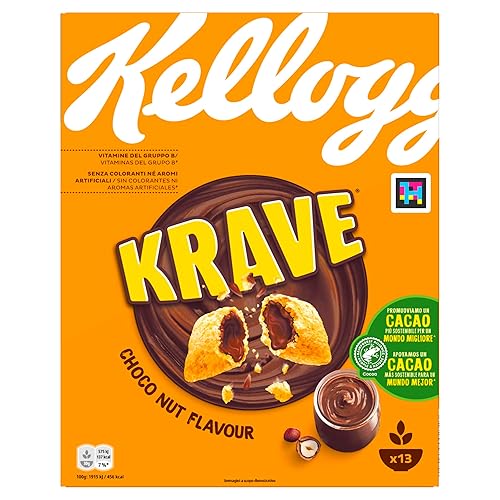 Kellogg's Krave Choco Nut | Gusto Cioccolato e Nocciola | Cereali per la Colazione