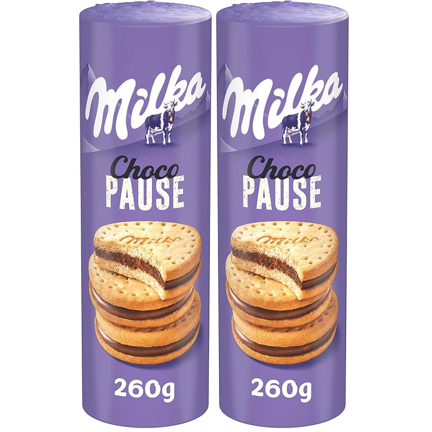 Galletas Milka Choco Pause Rellena De Chocolate 260gr (Confezione da 2)