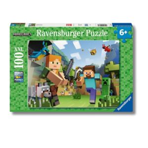 Ravensburger - Puzzles XXL Minecraft | Puzzle 6 Anni in su | Puzzle 100 Pezzi per