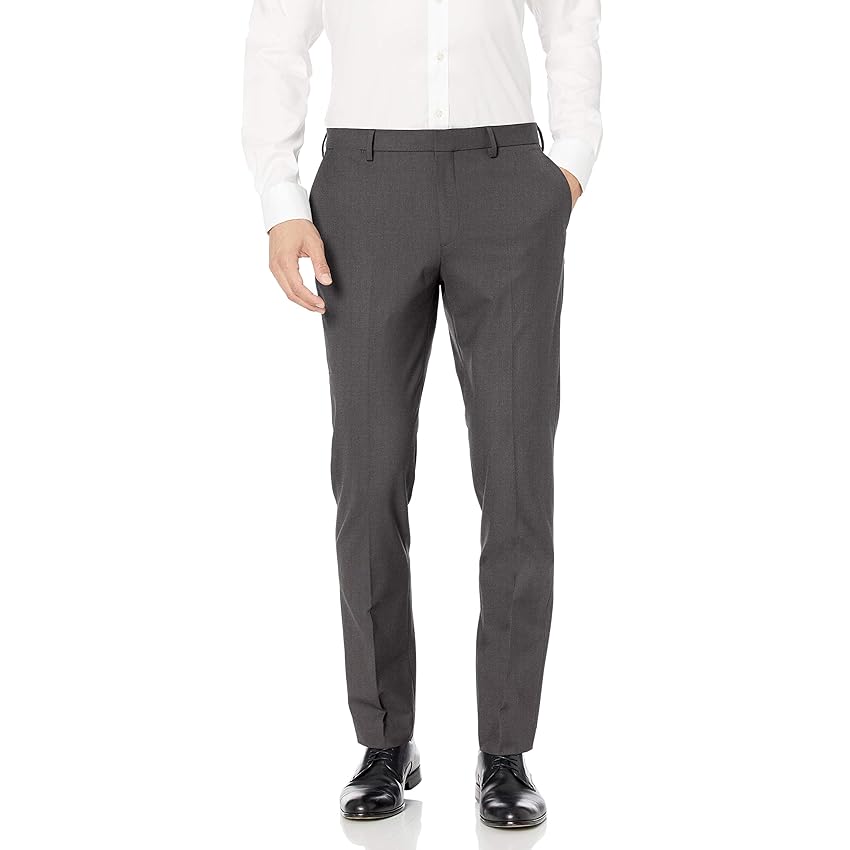 Amazon Essentials Pantaloni da Abito Elasticizzati Anti-Grinze Slim Uomo
