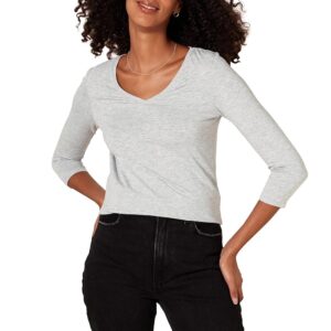 Amazon Essentials T-Shirt Maniche 3/4 e Scollo a V
