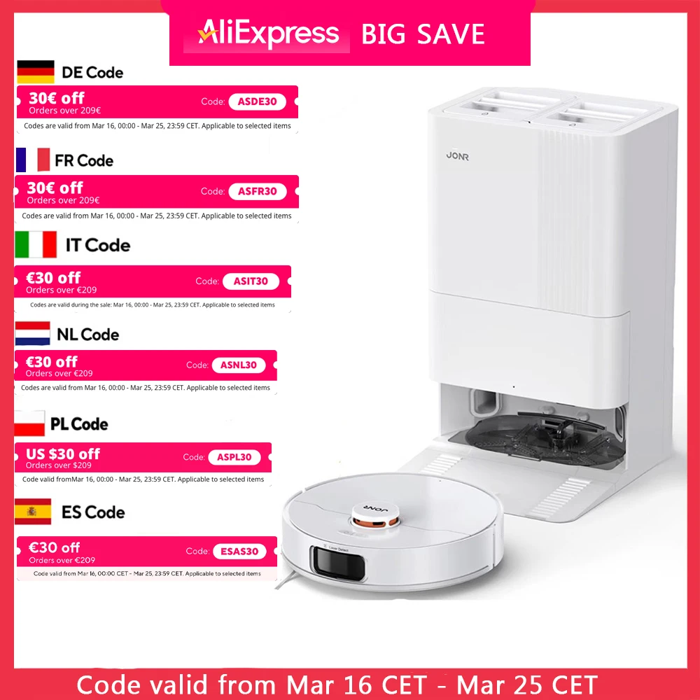 JONR Robot Aspirapolvere P20 Pro Edizione internazionale Lavare Aspirazione Salviette