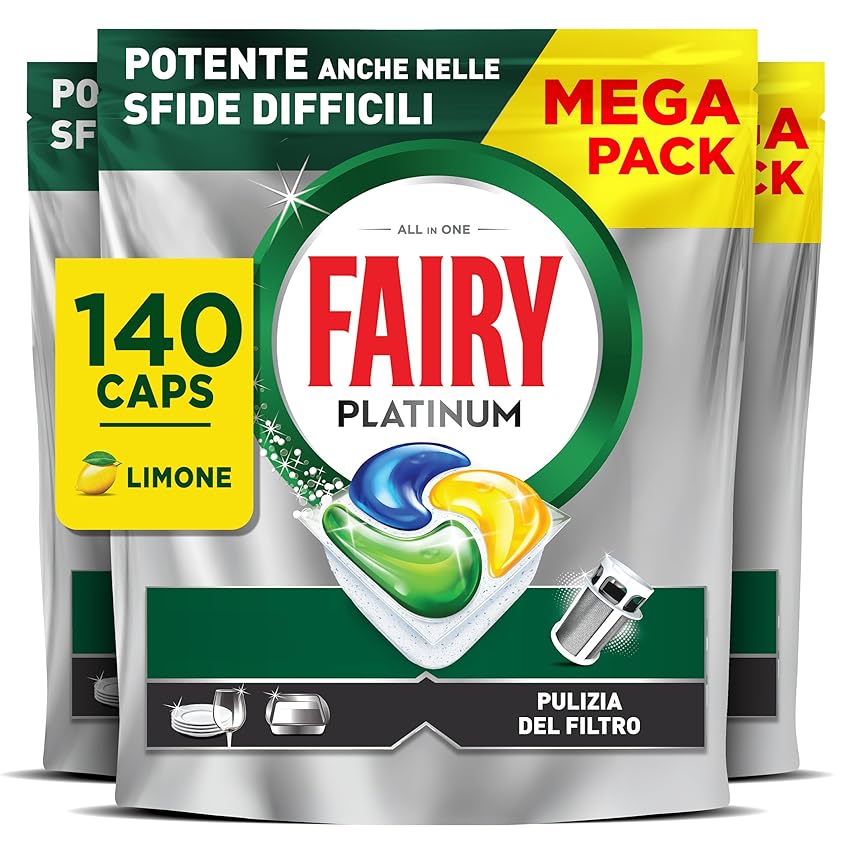 Fairy Platinum Detersivo Pastiglie Lavastoviglie Brillantante