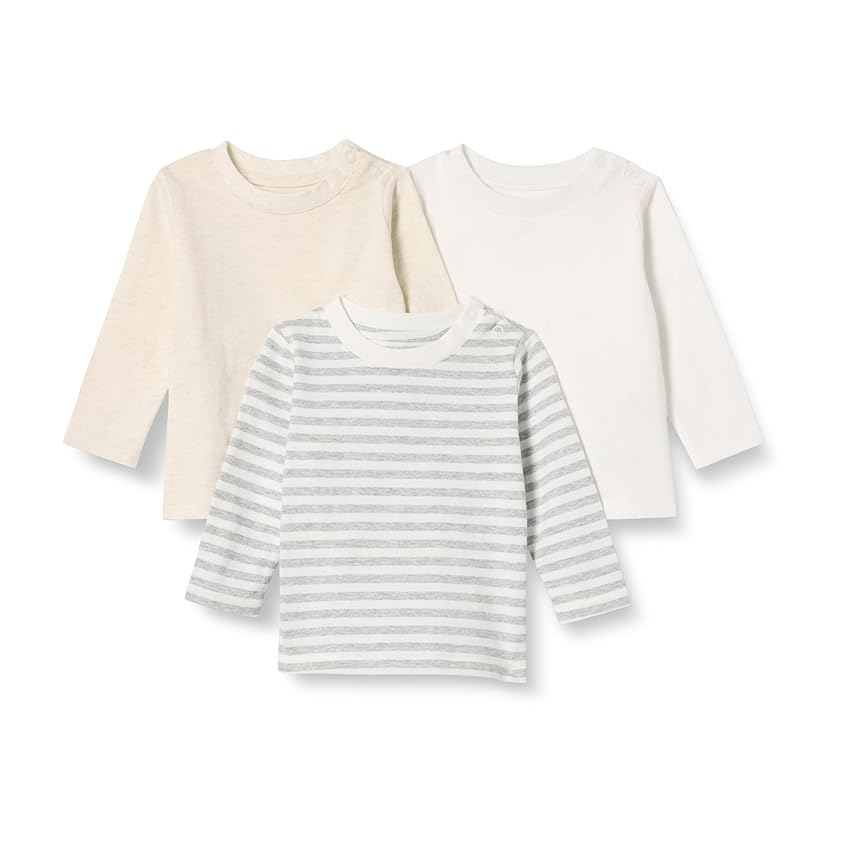 Amazon Essentials T-Shirt A Maniche Lunghe in Cotone 100% vestibilità Comoda Unisex Bambini e Ragazzi