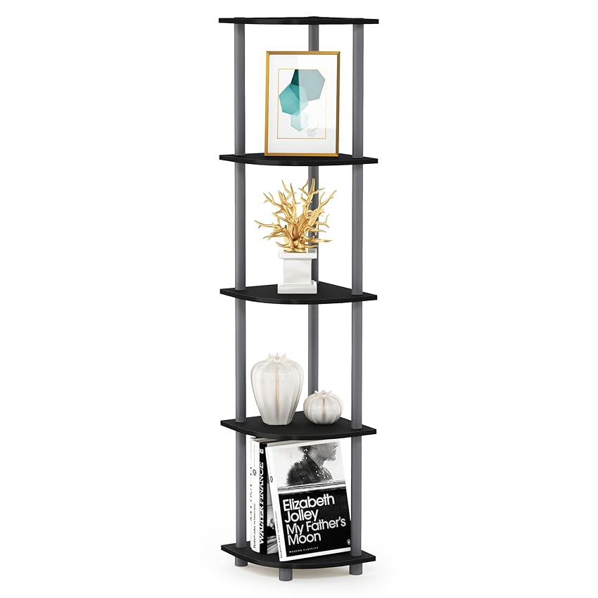 Furinno Libreria ad Angolo Black/Grey 5 livelli
