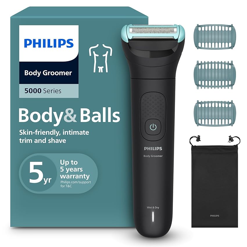 Philips Bodygroom Serie 5000 - Rifinitore per uomo con Sistema a tripla protezione