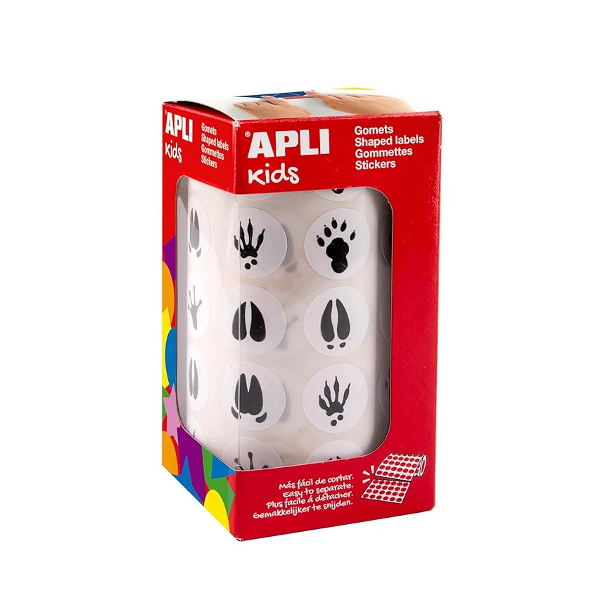 APLI Kids 19715 - Rotolo di gommette "impronte di animali"