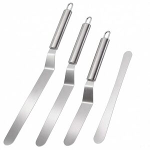 Oderra Set di 4 Spatole per Dolci in Acciaio Inossidabile