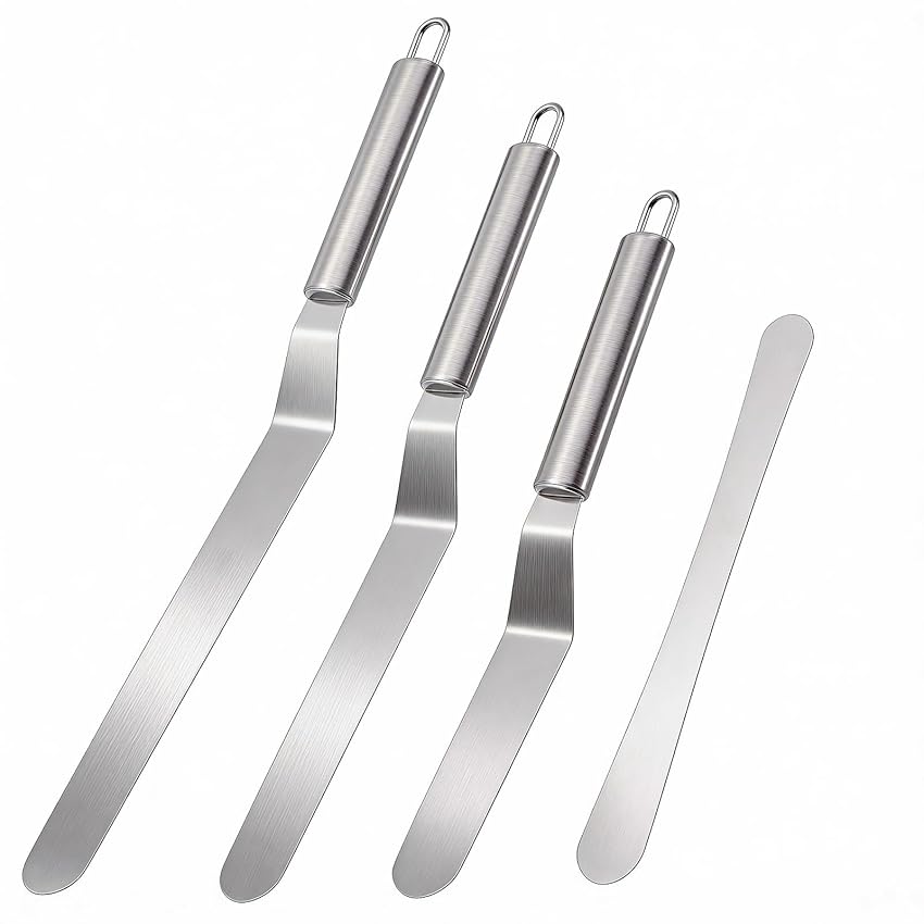 Oderra Set di 4 Spatole per Dolci in Acciaio Inossidabile
