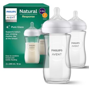 Biberon in vetro Philips Avent Natural Response: 2 biberon da 240 ml senza BPA per