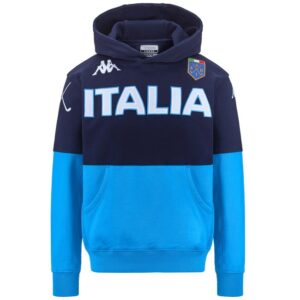 Kappa - Felpa Uomo Donna Eroi Hood Italia Fig
