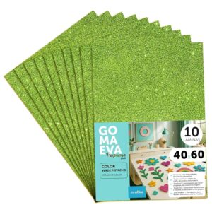 m-office Fogli di Gomma Eva Colorata Glitterata