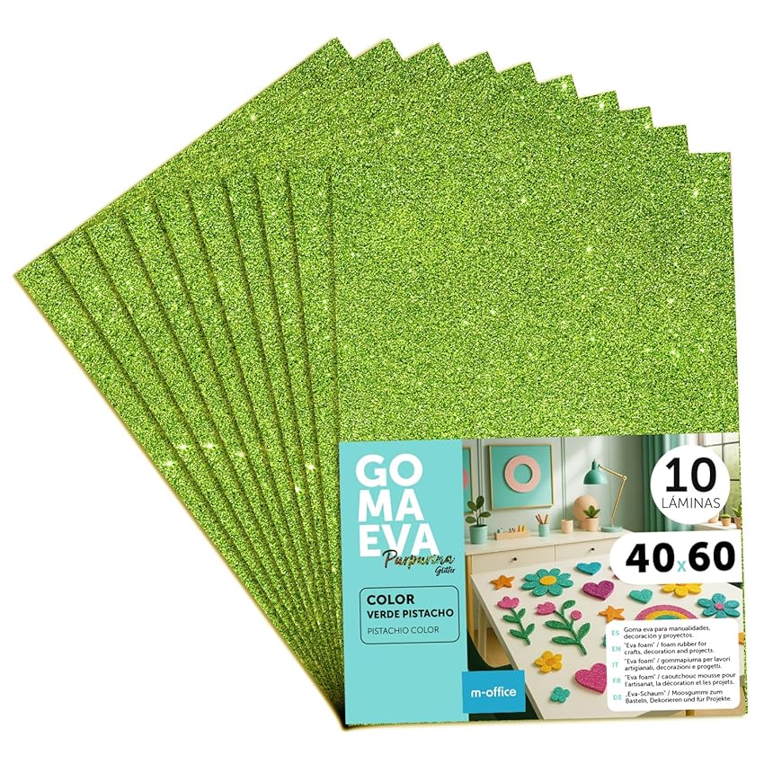 m-office Fogli di Gomma Eva Colorata Glitterata m-office Fogli di Gomma Eva Colorata Glitterata