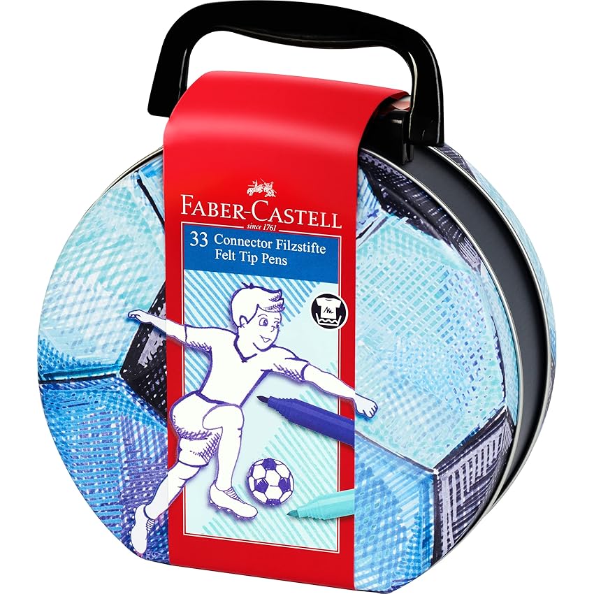 Faber-Castell 155538 - Pennarelli Connector in valigetta da calcio Faber-Castell 155538 - Pennarelli Connector in valigetta da calcio