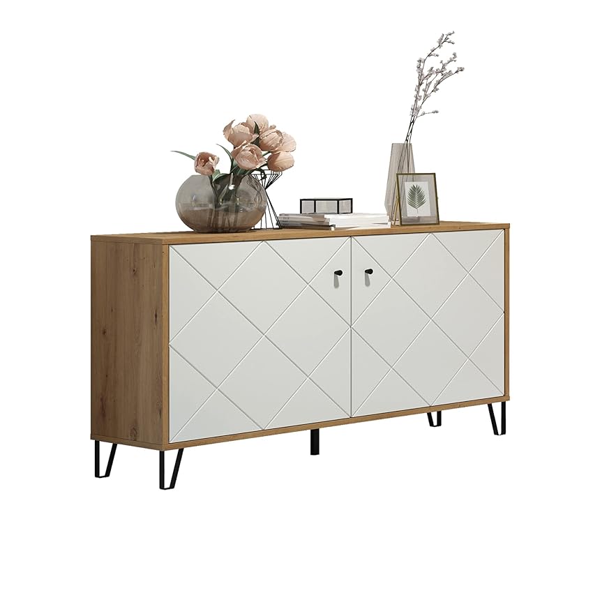 trendteam smart living - Touch - Credenza - Quercia Artisan/Bianco