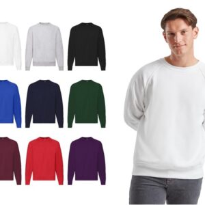 felpa uomo girocollo FRUIT OF THE LOOM cotone invernale PREMIUM 9 colori