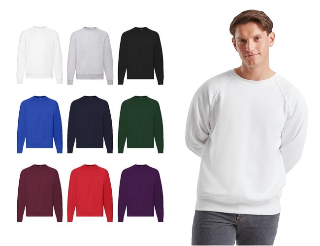 felpa uomo girocollo FRUIT OF THE LOOM cotone invernale PREMIUM 9 colori