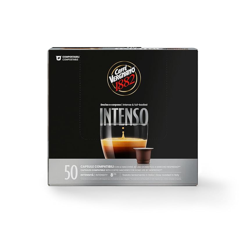 Caffè Vergnano 1882 - 50 Capsule - Caffè Compostabili e Compatibili con Nespresso