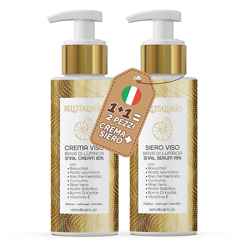 Siero e Crema Viso con Bava di Lumaca 98% (2x100 ML Siero e Crema Viso con Bava di Lumaca 98% (2x100 ML