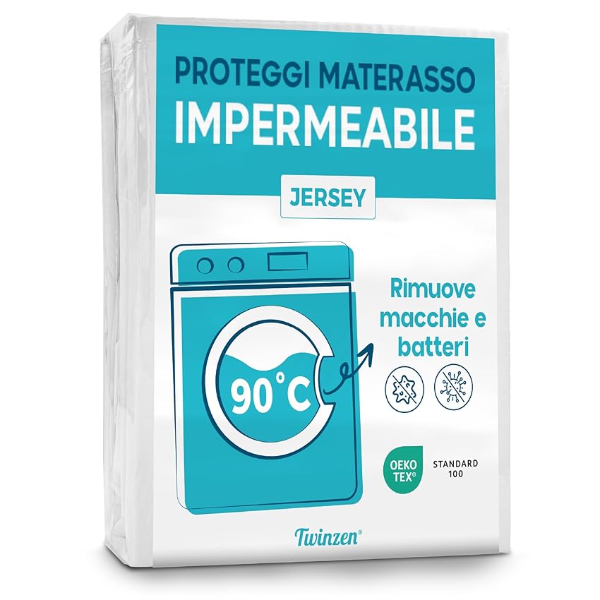 Twinzen - Coprimaterasso Impermeabile 100x200 cm - Protezione Impermeabile e Traspirante Twinzen - Coprimaterasso Impermeabile 100x200 cm - Protezione Impermeabile e Traspirante
