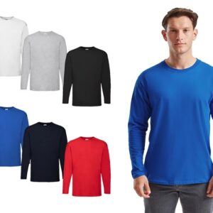 T-shirt FRUIT OF THE LOOM 100% cotone UOMO girocollo maglietta premium 6 colori