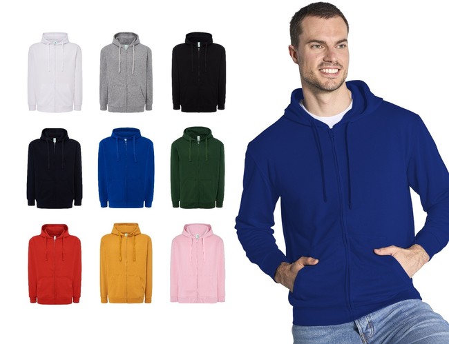 felpa uomo con cappuccio e zip JHK cotone invernale PREMIUM 9 colori
