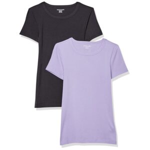 Amazon Essentials T-Shirt Girocollo a Maniche Corte Slim Donna