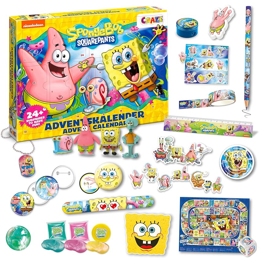 Calendario dell'avvento SPONGEBOB di CRAZE - Calendario dell'avvento per bambini e