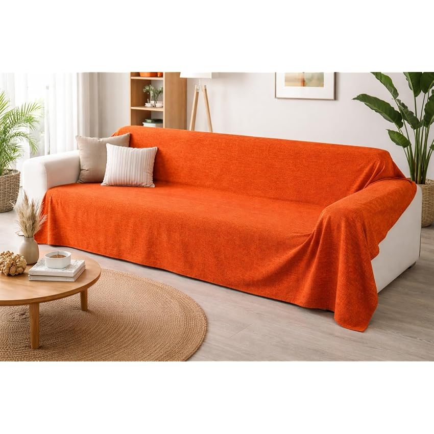 GX GARGIX Telo Copritutto Singolo per Divano o Letto – Telo Arredo Tinta Unita in