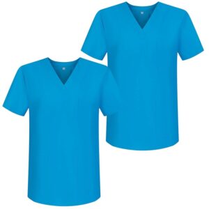 MISEMIYA - Pack*2 - Abbigliamento Lavoro Unisex Collo Picco Maniche Corte Uniforme