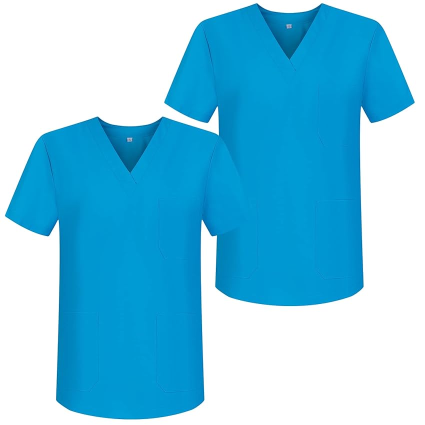MISEMIYA - Pack*2 - Abbigliamento Lavoro Unisex Collo Picco Maniche Corte Uniforme