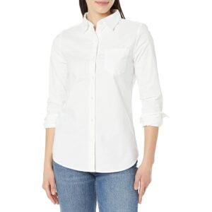 Amazon Essentials Camicia Oxford Elasticizzata a Maniche Lunghe con Bottoni (Disponibile)