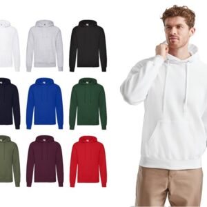felpa uomo con cappuccio FRUIT OF THE LOOM cotone invernale PREMIUM 9 colori