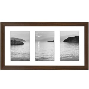 Americanflat Cornice 10x15 cm Effetto Legno di Noce - Portafoto da Parete Multiplo