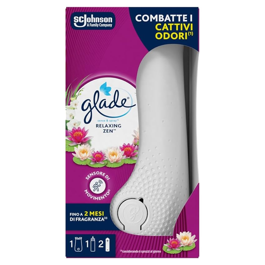 Glade Sense & Spray Profumatore per Ambienti con Olii Essenziali e Sensore smart di Movimento Glade Sense & Spray Profumatore per Ambienti con Olii Essenziali e Sensore smart di Movimento
