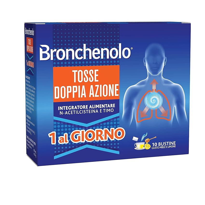 BRONCHENOLO Tosse Doppia Azione - Integratore alimentare - Per tosse secca e grassa