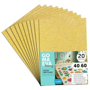 m-office Fogli di Gomma Eva Colorata Glitterata