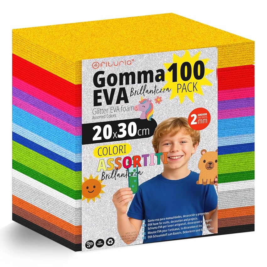 OFITURIA Set 100 Fogli Gomma Eva