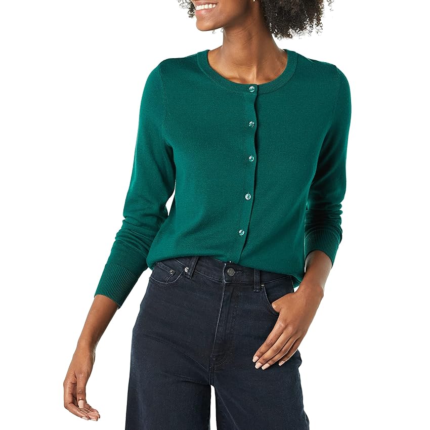 Amazon Essentials Cardigan Girocollo Leggero (Taglie Forti Disponibili)