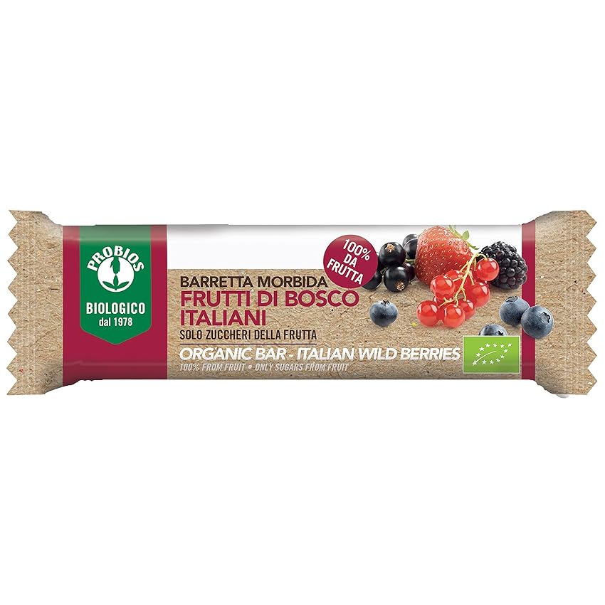 Probios Barretta Morbida Frutti di Bosco Italiani Bio - Confezione da 20 x 28g