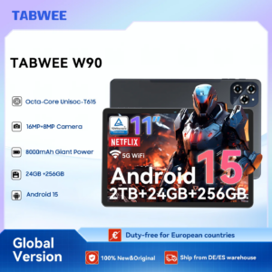 TABWEE W90 Tablet Android 15 da 11 pollici - 24 GB di RAM 256 GB di ROM
