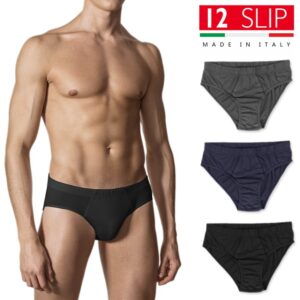 Set 12 Pezzi Slip Uomo Made In Italy Mutanda 100% Cotone Intimo Mutande VEQUE
