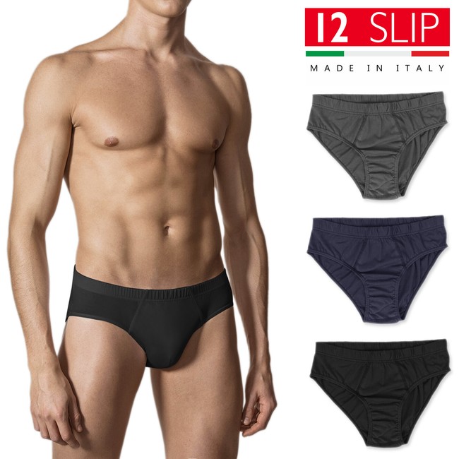 Set 12 Pezzi Slip Uomo Made In Italy Mutanda 100% Cotone Intimo Mutande VEQUE