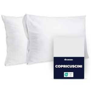 Dreamzie Copri Cuscino Letto 50x70 cm - Set 2 Copricuscino Impermeabile con Cerniera