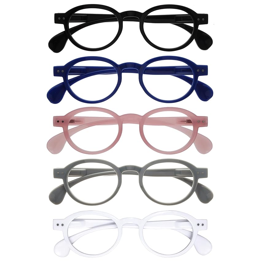 OPULIZE OCA Occhiali da lettura - Pacco da 5 - Montatura Moderna Retró Rotonda OPULIZE OCA Occhiali da lettura - Pacco da 5 - Montatura Moderna Retró Rotonda