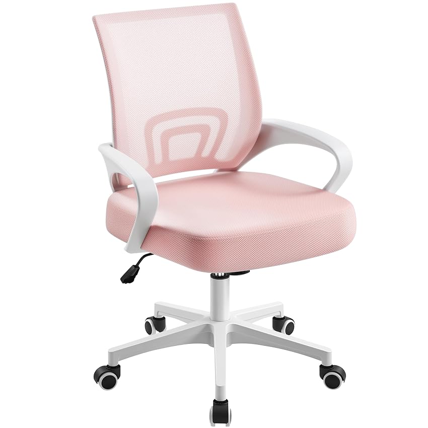 Yaheetech Sedia da Ufficio Scrivania Ergonomica a Rotelle Girevole Reclinabile Imbottita