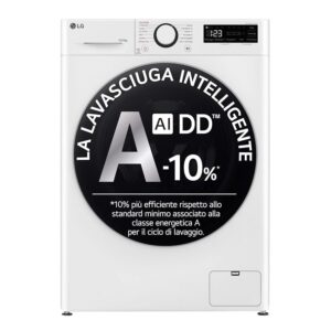LG AI DD D4R5010TSWS Lavasciuga 10 / 6kg Serie R5 Classe A-10%/D