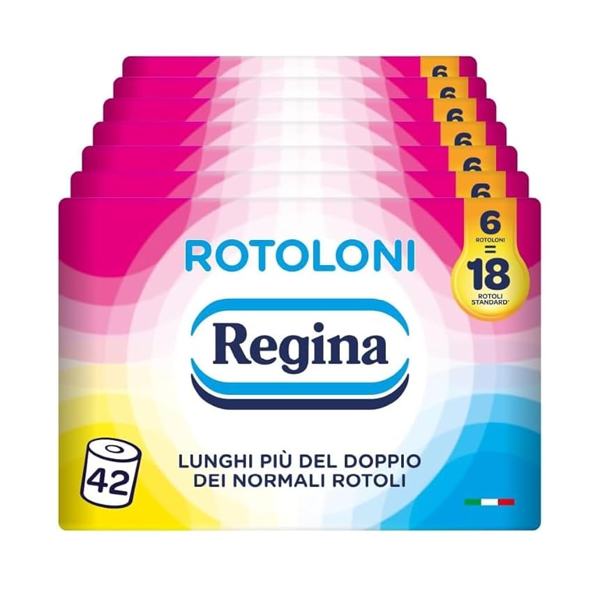 Rotoloni Regina - 42 Maxi Rotoli di Carta Igienica Rotoloni Regina - 42 Maxi Rotoli di Carta Igienica
