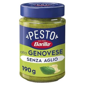 Barilla Pesto alla Genovese senza Aglio con Basilico Fresco Italiano e Parmigiano Reggiano DOP