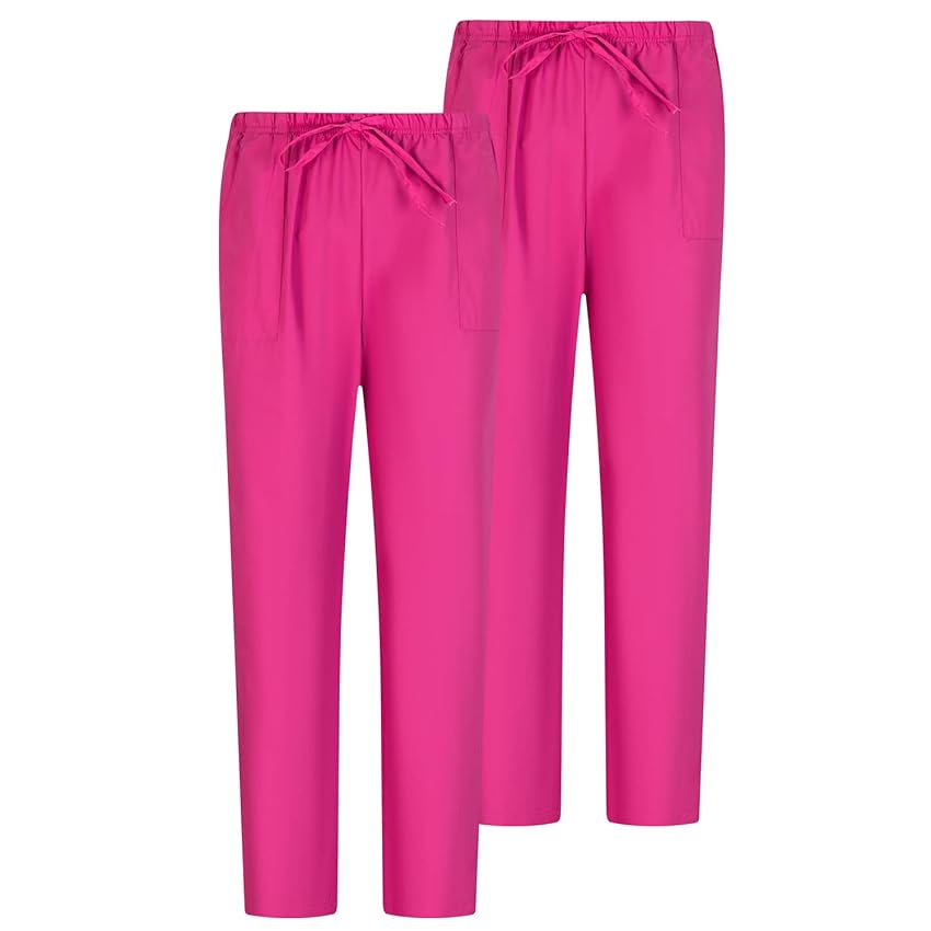 MISEMIYA - Pack 2 PCS - Pantaloni Unisex Vita Elastica Uniforme di Lavoro Clinica Ospedale